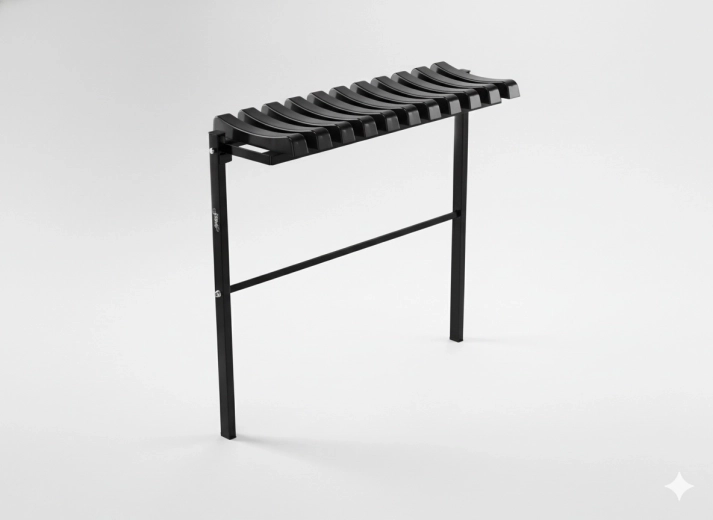 Skládací hřbitovní lavička 68 cm – černá ocel