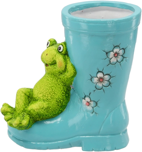 Zahradní květináč holínka se žábou