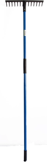 Zahradní hrábě s 14 zuby, 35 cm, kovová hlava se sklolaminátovou násadou 140 cm