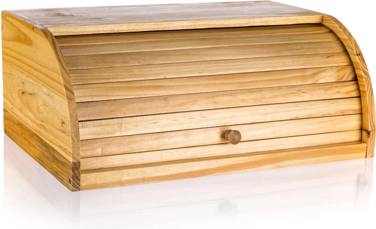 Dřevěná chlebovka z borovice 40 × 27,5 × 16,5 cm, světlá