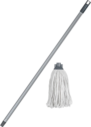 Mop s tyčí z provázků 160 g, 120 cm, hrubý závit