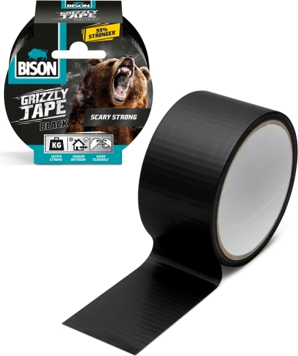 Grizzly super silná vyztužená lepicí páska černá 10 m