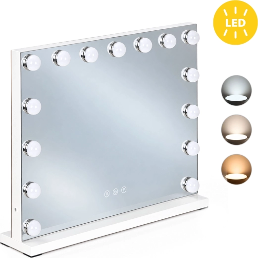 LED kosmetické zrcadlo ModernHome s 15 žárovkami