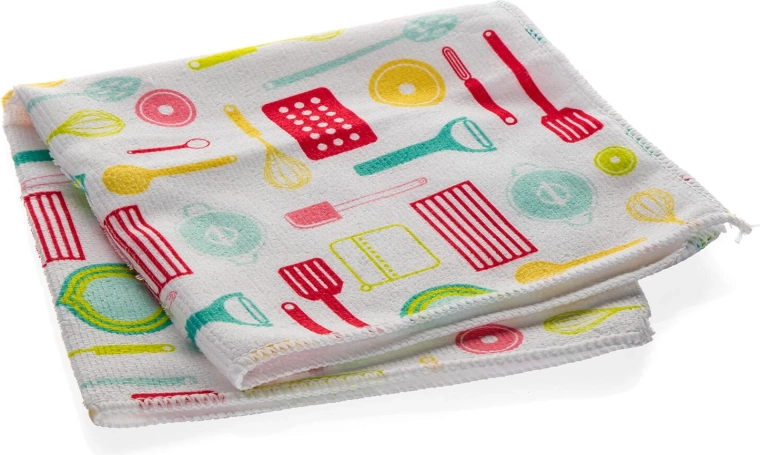 Utěrka z mikrovlákna 40 × 40 cm s dekorem, 250 g/m²