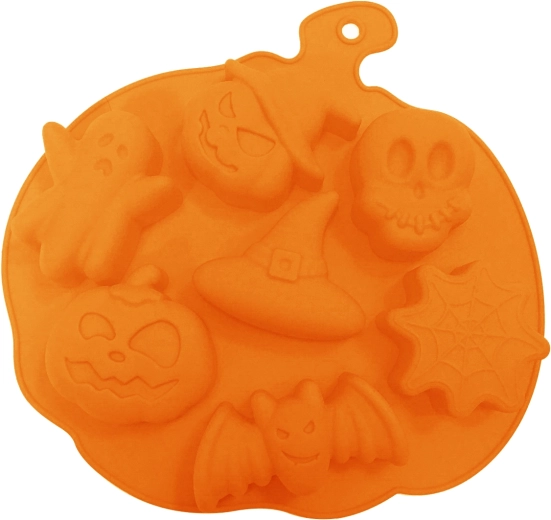 Silikonová forma na pečení dýně, 7 ks, oranžová