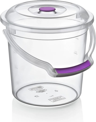 Transparentní plastové vědro s víkem 5 l