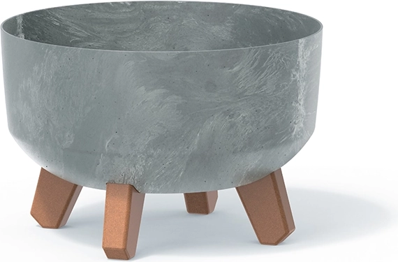 Květináč Gracia Low betonový efekt 23,5 cm šedý
