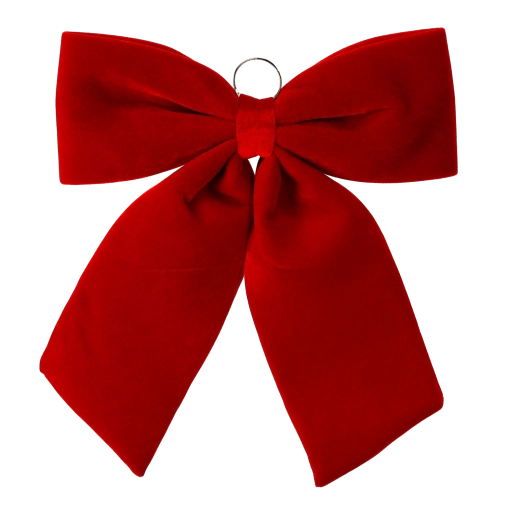 Vánoční kokarda 60 cm červená velurová