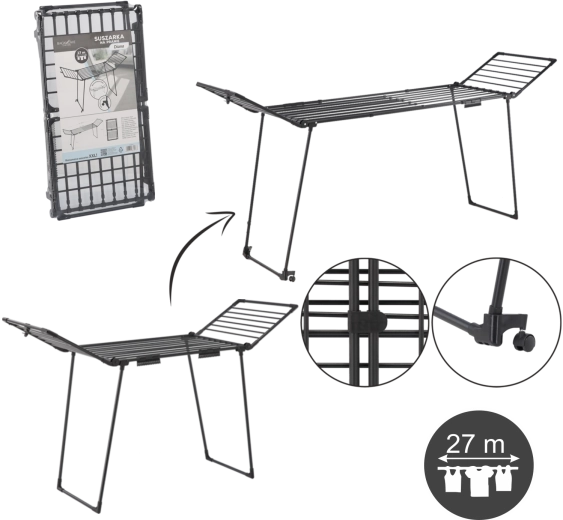 Sušák na prádlo Diana s dvěma držáky na ponožky, nastavitelná délka