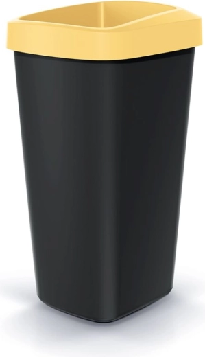 Odpadkový koš 25 l se sklopným víkem, světle žlutý