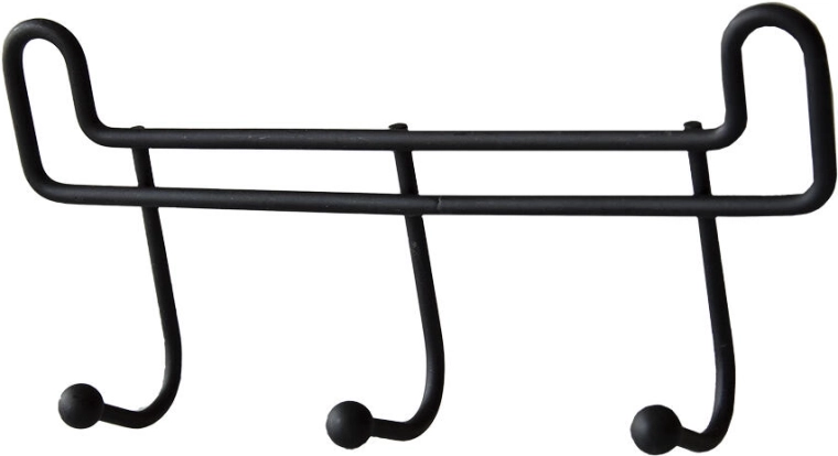 Koupelnový věšák s 3 háčky, 16 cm, černý kov