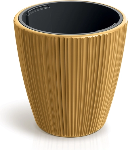 Květináč ORO s vyjímatelnou vložkou 19,9 cm, hořčicový