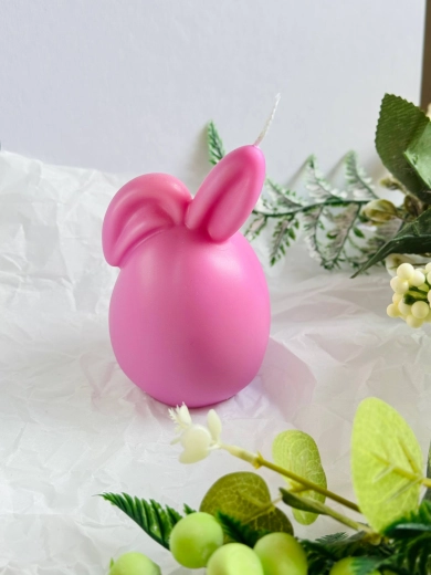 Ručně vyráběná sójová svíčka vajíčko s ušima