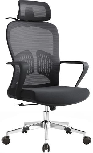 Ergonomická kancelářská židle Baby Mix s opěrkou hlavy a bederní opěrkou černá