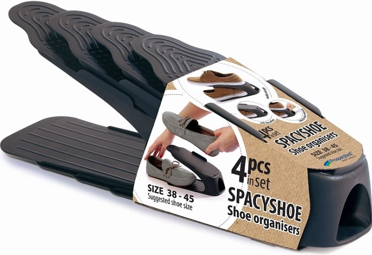 Sada organizérů na boty Prosperplast Spacyshoe, antracit, 4 ks