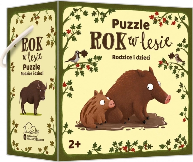 Rok v lese: rodiče a děti – dětské puzzle 20 dílků