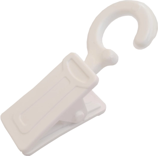 Plastové žabky na přichycení látky, bílá, 10 ks