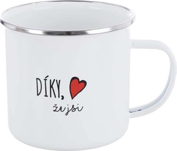 Smaltovaný hrnek „Díky, že jsi“ 0,57 l