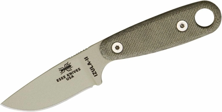 ESEE Izula II Desert Tan survival nůž s micartou a pouzdrem