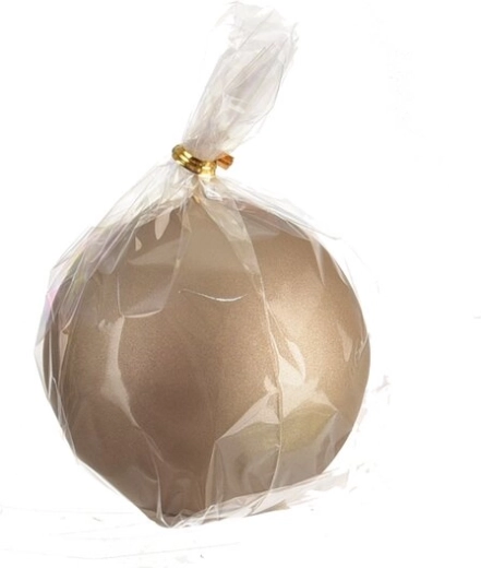 Matná dekorativní svíčka koule šampaň 8 cm