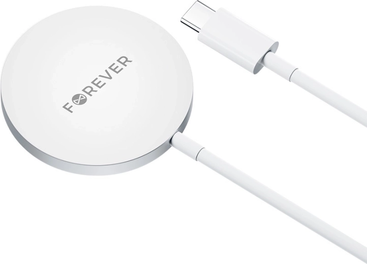 Forever MAWC-100 magnetická bezdrátová nabíječka 15 W, šedá