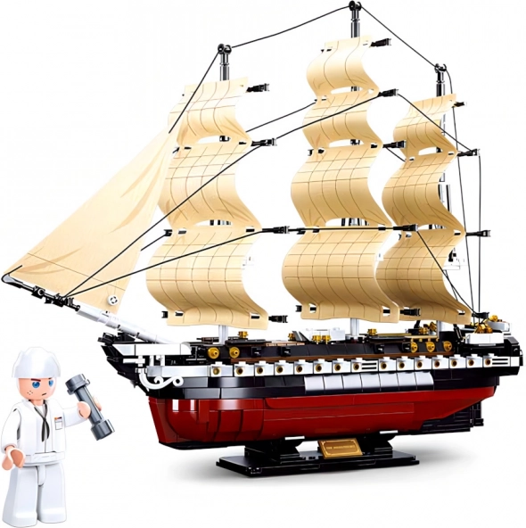 Stavebnice fregata USS CONSTITUTION – detailní plachetní válečná loď (1 118 dílků)