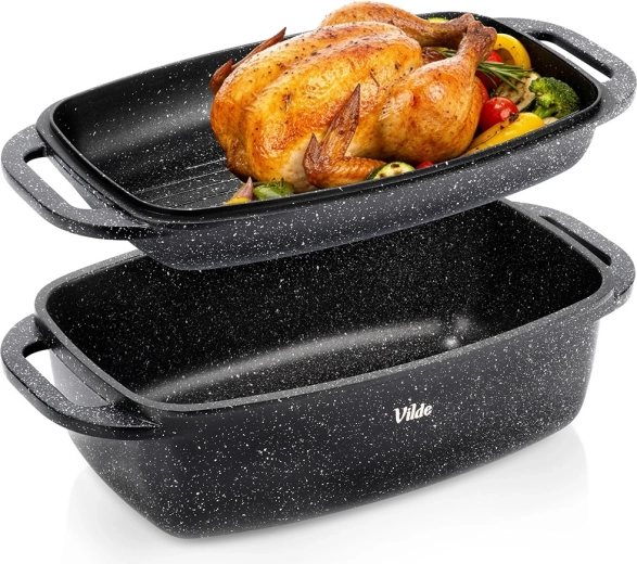 Granitová pekáč s víkem 2v1 GRANITICA 5,5 + 2,5 l, 40 × 22,5 × 16 cm