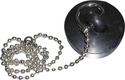 Barevná zátka do dřezu 43 mm s řetízkem