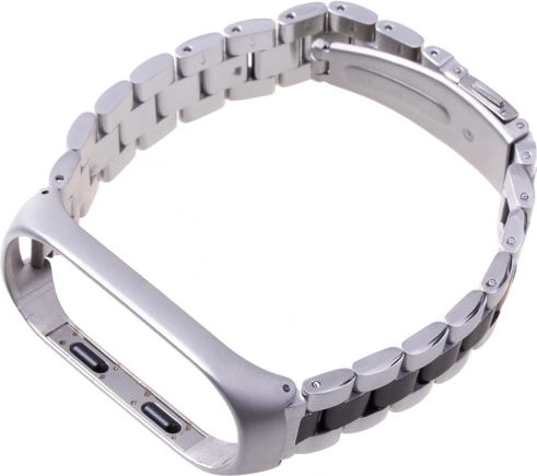 Kovový náramek na Xiaomi Mi Band 3/4 – stříbrno‑černý