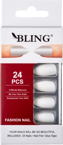 Umělé nehty BLING Fashion Nail – bílé, matné