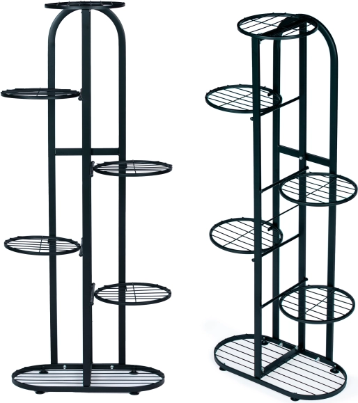 Kovový květinový stojan na 6 úrovní, černý MODERNHOME