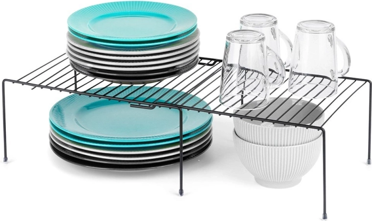 Rozsuvná kovová kuchyňská police 34,5–48 cm, černá