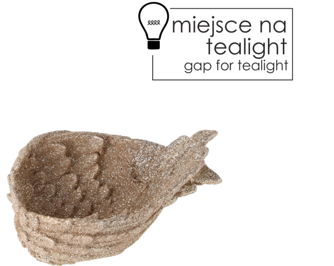 Keramický svícen na čajovou svíčku ve tvaru křídel, bílý