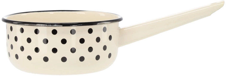 Rendlík smaltovaný s rukojetí 1,5 l, 16 cm, bílý s puntíky