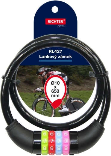 Lankový číselný zámek 10 × 650 mm černý RICHTER