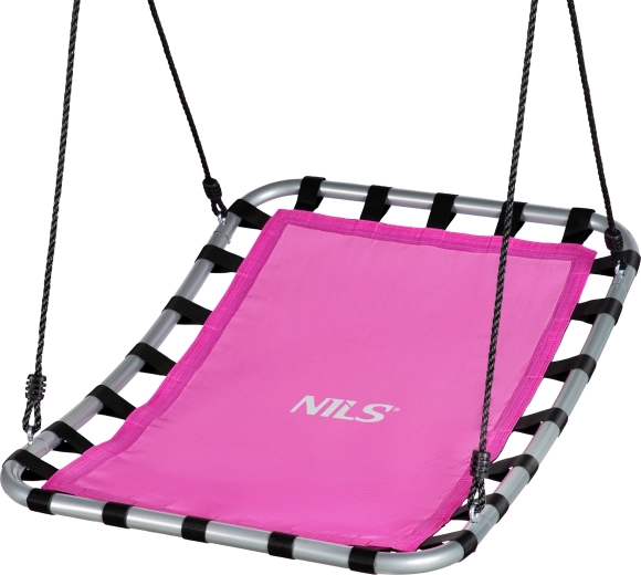 Obdélníková houpačka čapí hnízdo NILS Camp růžová