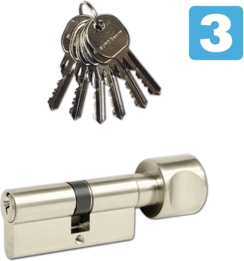 Cylindrická vložka 30/35 s knoflíkem, 6 klíčů, bezpečnostní třída 3 RICHTER