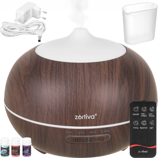 Zortiva ultrazvukový aroma difuzér a zvlhčovač vzduchu 400 ml s dálkovým ovládáním