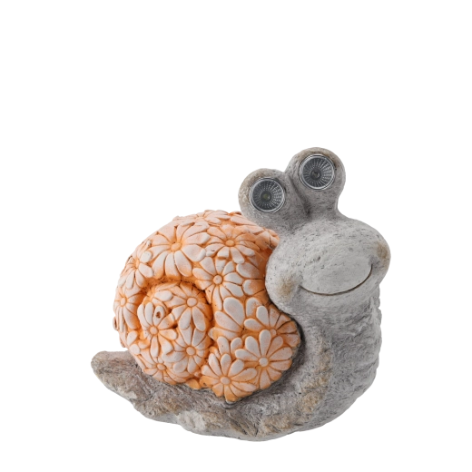 Zahradní šnek se solárním LED osvětlením očí