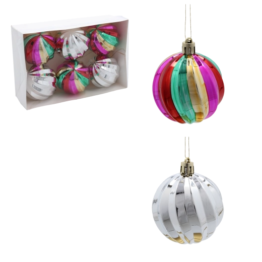 Sada vánočních koulí ve tvaru dýně 6 cm, mix barev (6 ks)