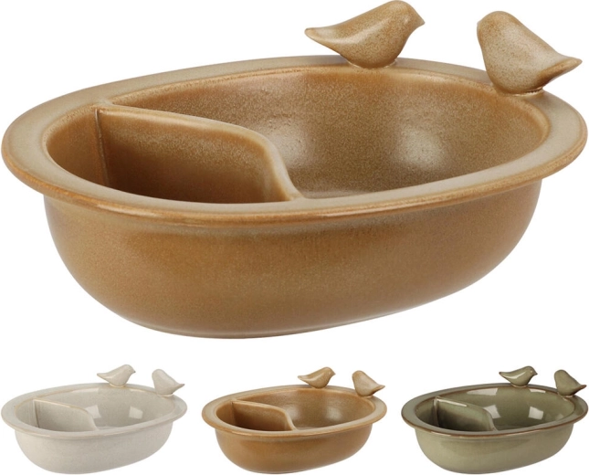 Porcelánové pítko a koupel pro ptáky, mix barev