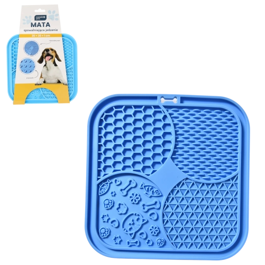Lízací podložka pro psy a kočky 20 × 20 cm modrá