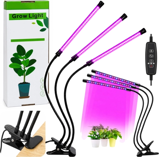 Led pěstební lampa na rostliny 30 W se 3 moduly a klipem