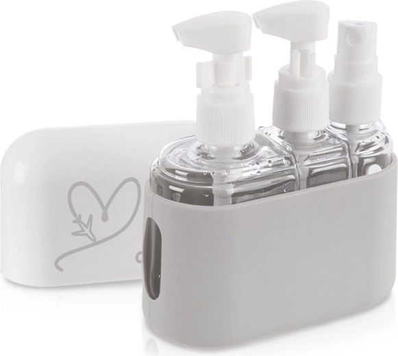 Cestovní lahvičky na kosmetiku v pouzdře, 4dílná sada