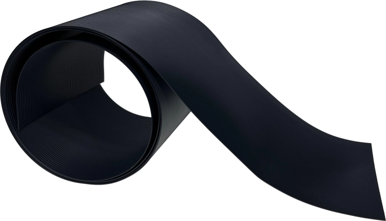 Připravený pruh plotové pásky 2,55 m × 19 cm, grafit