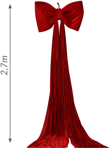 Vánoční dekorativní mašle (kokarda) červená 85 × 270 cm - 1 kus