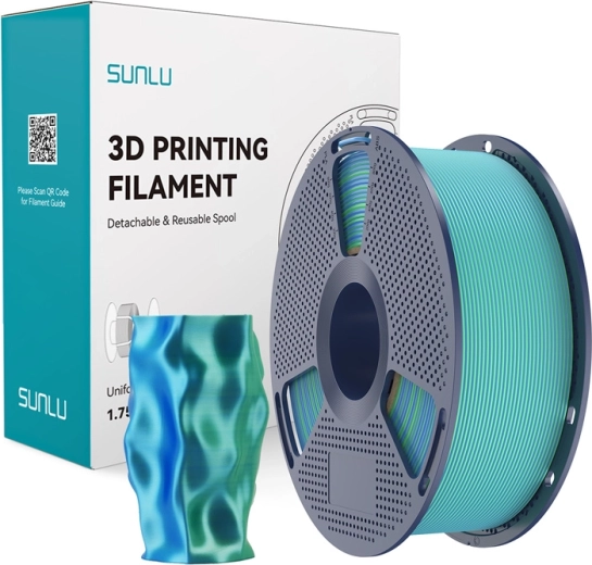 Sunlu PLA+ silk dvoubarevný filament modrozelený