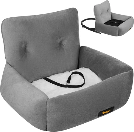 Autosedačka pro psa PURLOV S, 44 × 35 × 30 cm, šedá