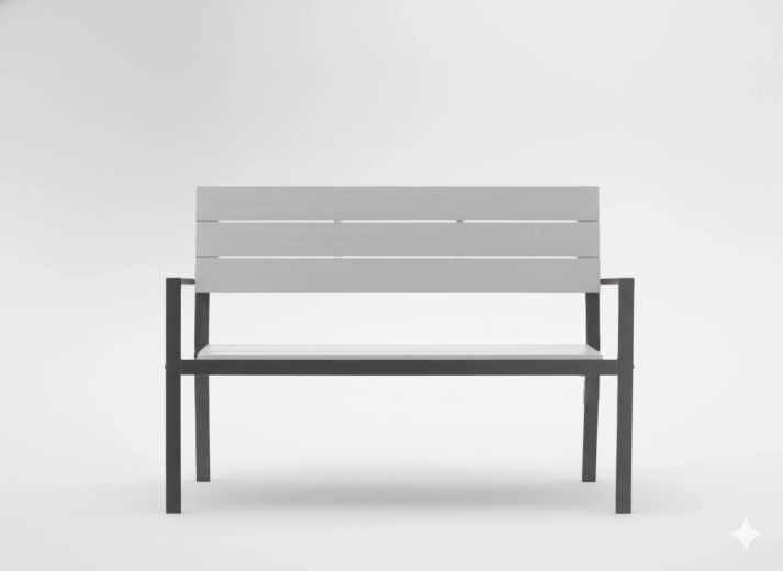 Zahradní lavička Garden line 118 × 54 × 77 cm šedá