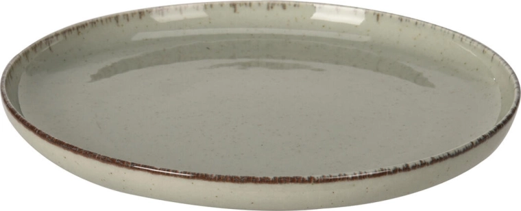 Porcelánový dezertní talíř 19 cm se světle zeleným hnědým lemem